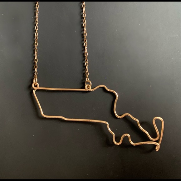 GaugeNYC Gold State Massachusetts Pendant Necklace - Picture 2 of 3